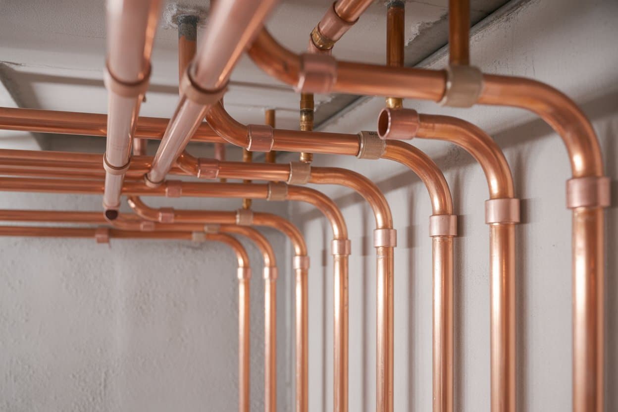 Mechanical room in progress — pipe run detail
