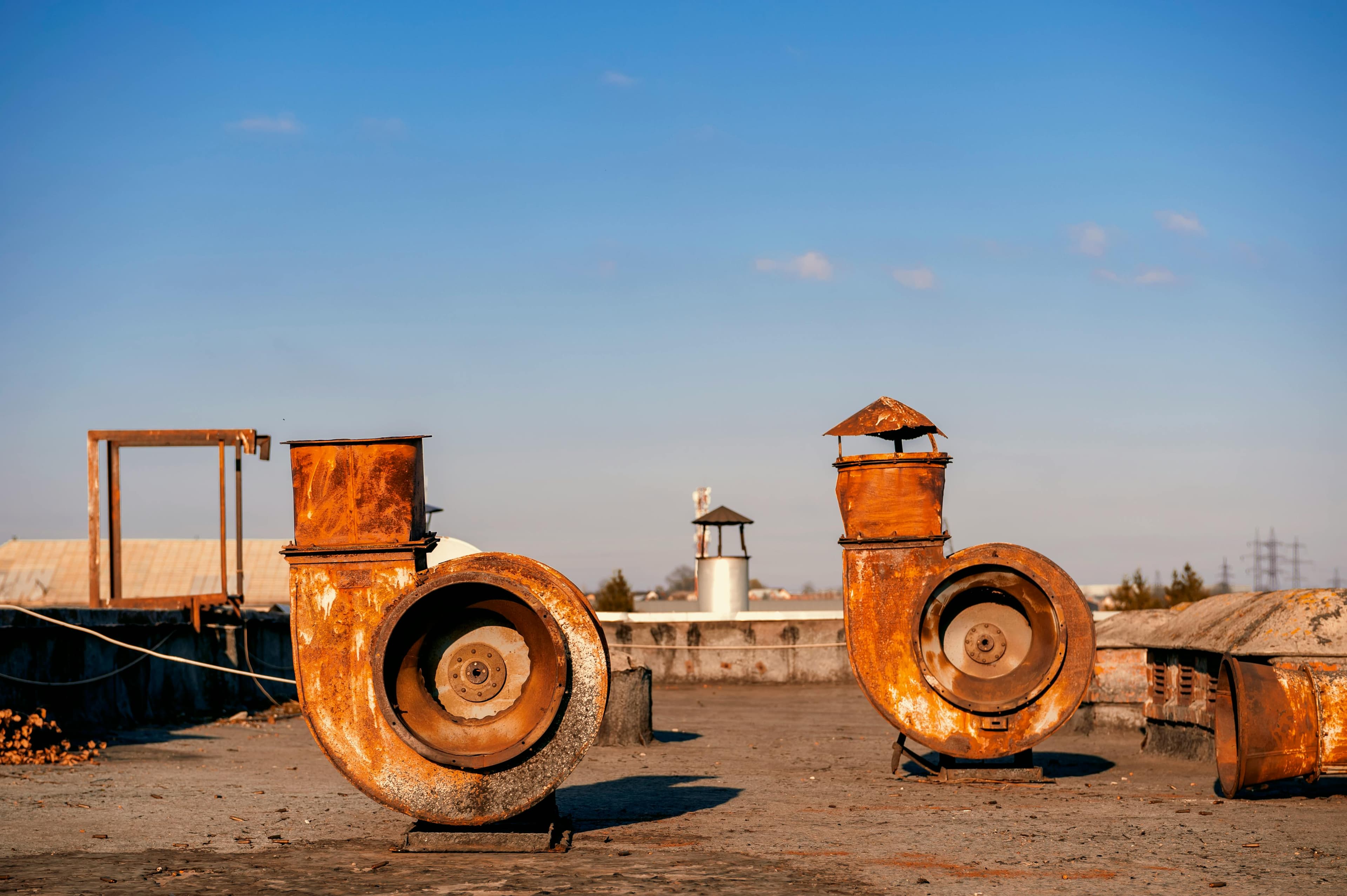 Equipment detail in rooftop service area